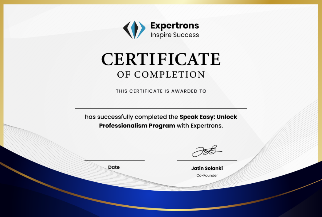 certificate speak easy